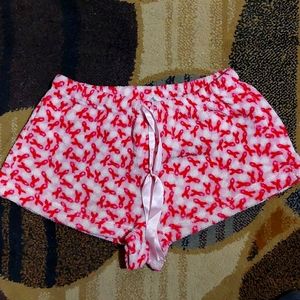 Hotel Spa breast cancer awareness pajama shorts.